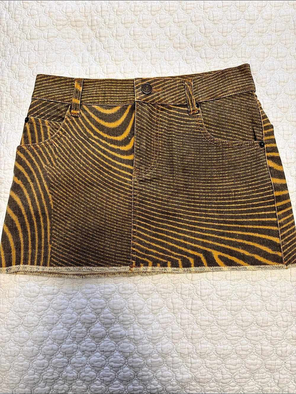 BDG Abstract Mini Skirt in Brown & Yellow Like New